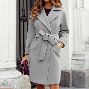 Elegant Winter Women Wool Long Coat